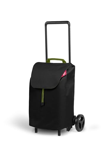Gimi Easy | Carrello portaspesa Compatto con capienza da 40 l | Carrello portaspesa Pieghevole con Portata Fino a 30 kg | Leggero e maneggevole | Nero