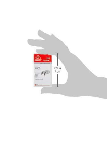 Maestri Global, 1000 Punti Metallici 24/6 126, 1 Confezione da 10 Scatole