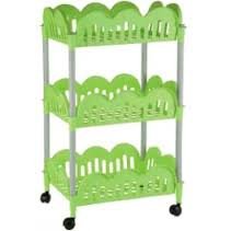 CARRELLO TROLLY RETTANGOLARE 3 CESTINI CON RUOTE