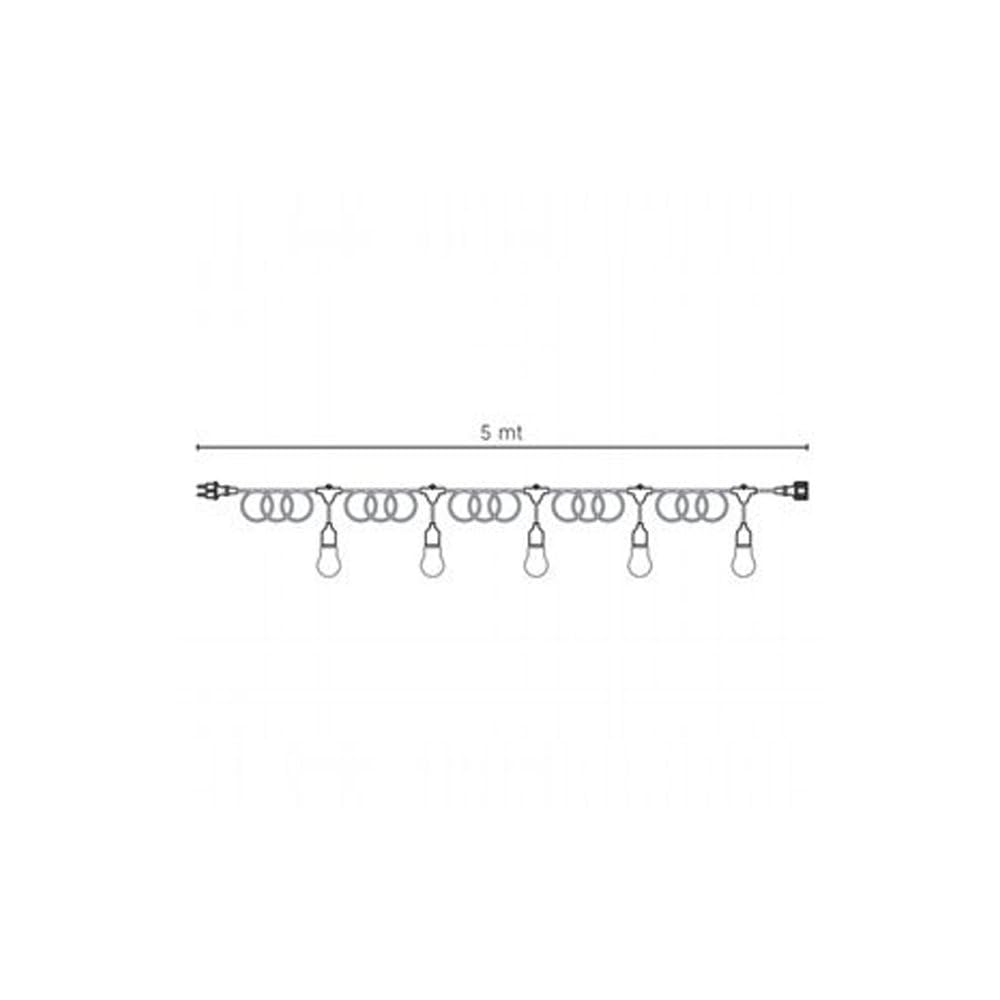 SOVIL CATENA LUMINOSA CORDONE CON PORTALAMPADE NERO 5 MT ENJOY 23006