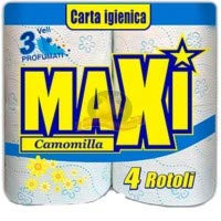 MAXI CARTA IGIENICA 3 VELI 4 ROTOLI PROFUMATI CAMOMILLA