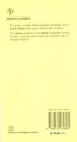 Ascolta la parola. «Lectio divina» per la liturgia domenicale e festiva. anno B. Dall'Avvento all'8ª domenica del tempo ordinario (Vol. 1)