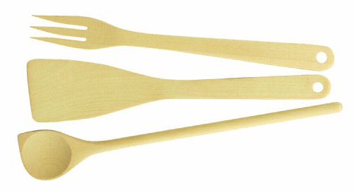 Tescoma Set Cucchiaio, Pala E Forchettone, Legno, Wood, 3 pz