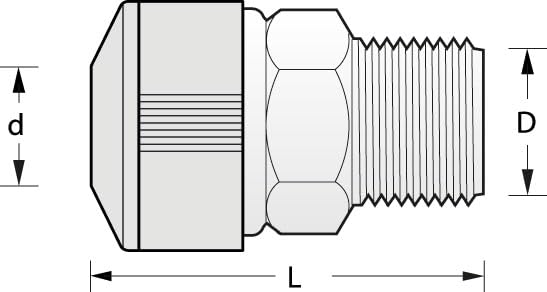 RACCORDO DRITTO MASCHIO OTT.1/2"X15