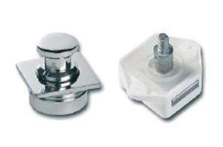 CHIUSURA Pulsante in Ottone Cromato 16x25x25 MM