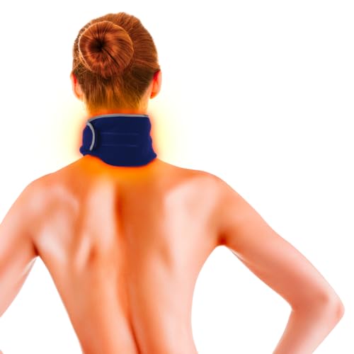 Thermo Therapy Fascia Ricaricabile per Dolori Cervicali, Non Contiene Farmaci, Durata del Calore fino a 10 Ore, Confezione con 1 Fascia Regolabile + 4 Dispositivi Terapeutici Autoriscaldanti