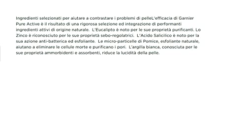 Garnier Pure Active Gel Detergente Purificante per Pelli Grasse o con Imperfezioni, 200 ml