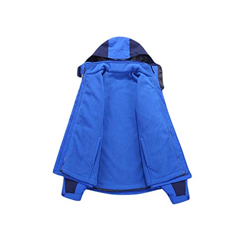 Peggy Gu Cappotto della Neve Giacca Antipioggia Impermeabile Esterna 3-in-1 Plus Giacca da Sci Impermeabile in Due Pezzi, Spesso in Velluto (Colore : Blu, Dimensione : M)