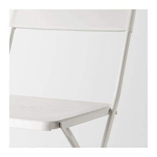 Ikea Fejan, sedia pieghevole per esterni, colore: bianco