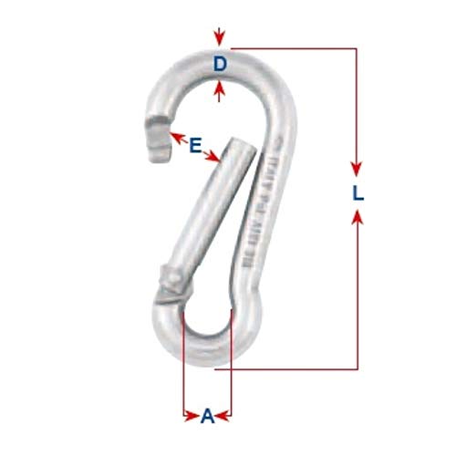 Kong Classic, MOSCHETTONE in Acciaio Inox, Lucido, 8 mm