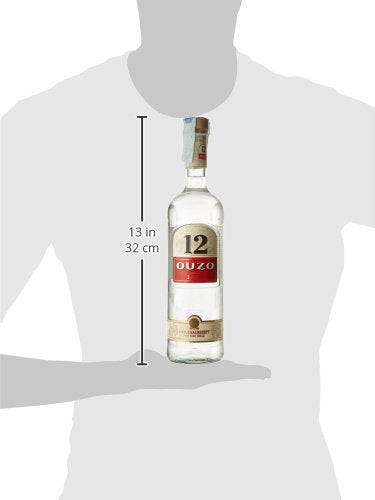 12 Ouzo - Liquore Tradizionale Greco, 70 cl, con Anice, Finocchio e Spezie, 38% Vol