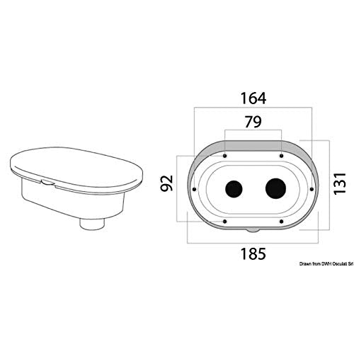 OSCULATI Box Doccia Bianco Tubo PVC 4 m Uscita Posteriore