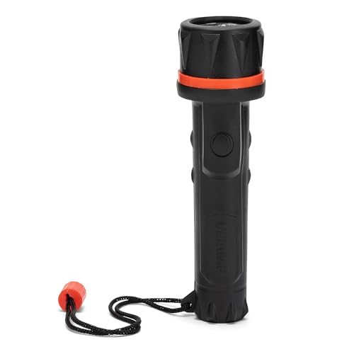 Velamp Torcia LED impermeabile - Impugnatura antiscivolo e laccetto – Alta potenza e resistenza - Per uso esterno ed emergenze - 2 batterie tipo AA
