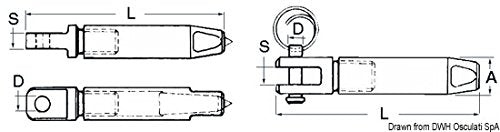 OSCULATI Terminale Inox per Parafil Forcella Ø 9 mm