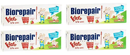 Biorepair Kids, da 0 a 6 anni, con estratto di Fragola - 4 confezioni da 50 ml