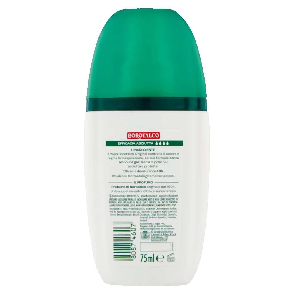 Borotalco Deodorante Vapo Original, 75ml