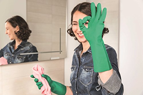 Vileda Dermo Plus Guanti Casalinghi in Nitrile, Verde