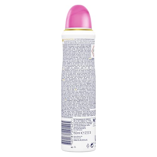 Dove Deodorante Spray Advanced Care Beauty Finish, con Formula Idratante e Delicata sulla Pelle, Senza Alcol, Pelle Asciutta Fino a 72 Ore, Deodorante Uomo e Donna, 6 Pezzi da 150ml