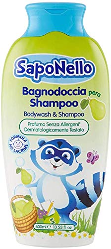 4FLACONI SAPONELLO BAGNODOCCIA SHAMPOO PERA 400 ML bagnoschiuma bagnetto bambini