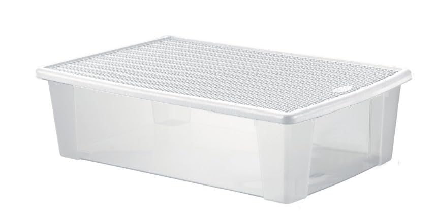 Stefanplast Elegance - Contenitore multiuso, misura XXL, colore: bianco/trasparente