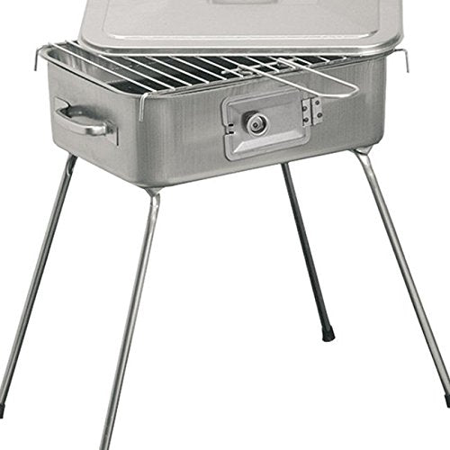 Forno Rettangolare 'Pic Nic' A Carbonella. In Lamiera Stampata. Griglia In Filo Di Acciaio Cromato.