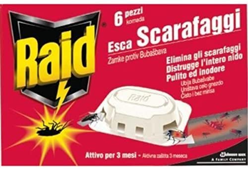 Raid Esca Scarafaggi, Confezione da 6 Pezzi