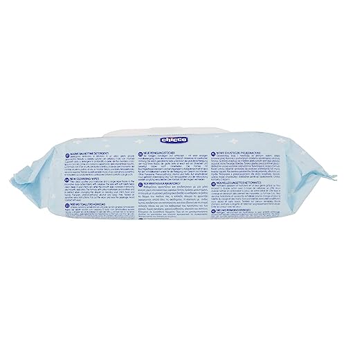 Chicco Salviette Neonato Detergenti Multiuso, Senza Alcool, Profumate, Adatte per Pelli Sensibili, con Placchetta, 1 Confezione da 72 Salviettine