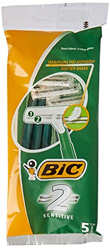 Set 20 BIC 2 Bilama Sensitive 5 Verde Rasoio Rasatura Viso E Corpo