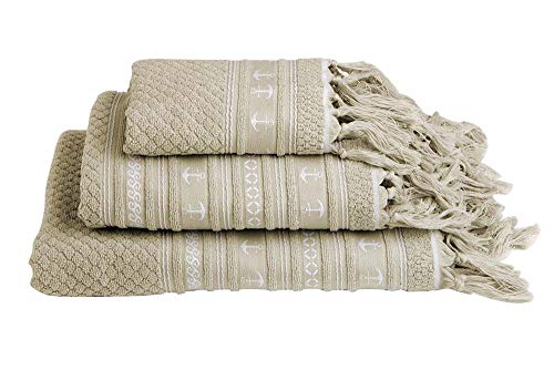 MARINE BUSINESS, SA Set 3 Asciugamani Onde Blu Santorini