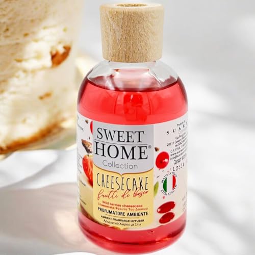 Suarez Sweet Home Collection Profumatore Ambiente Bastancini Olio Essenziale Profumato Diffusore Casa Cioccolato, Cheesecake, Crème Caramel, Cookies, Cotton Candy 100 Ml