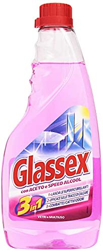 Set 6 GLASSEX Aceto Ricambio 500 ml Detergenti Casa