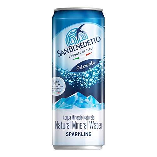 Acqua Minerale Frizzante San Benedetto in Lattina | 24 Pezzi da 33 Cl | Plastic Free | Prodotto a Ridotto Impatto Ambientale
