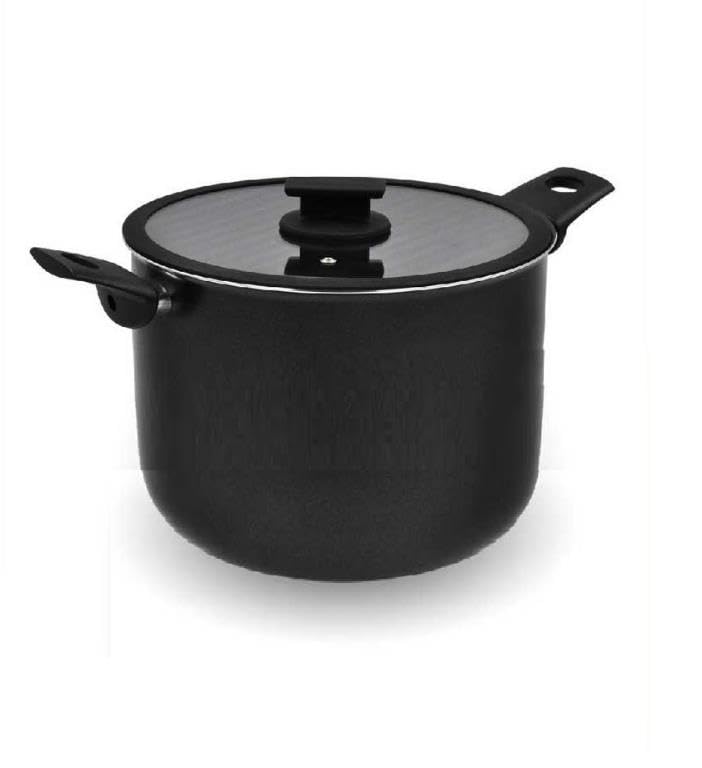 Pentola Antiaderente Vulcano con Coperchio in Vetro 24 cm Accademia Mugnano