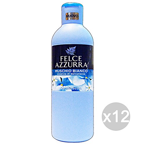 Set 12 FELCE AZZURRA Bagno Muschio Bianco 650 Ml Prodotto Bagno E Doccia