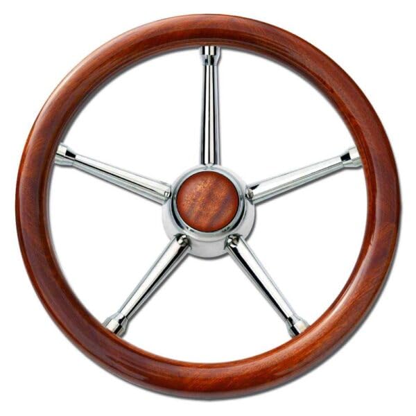 SAVORETTI Volante Inox Imp.Mogano DIAM.35