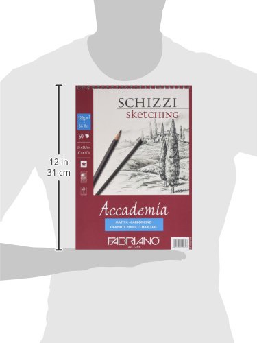 Fabriano accade Esqui BL SPI 50 fogli di carta da disegno A4 21 x 29.7 cm bianco