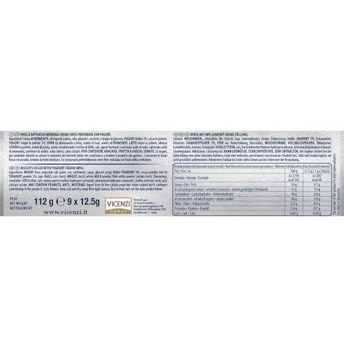 Grisbì Müller -Edizione Limitata- Biscotti di Pasta Frolla al Cacao, Ripieni di Crema preparata con Yogurt Müller, Ideali per Ogni Momento di Pausa, Formato Scorta, 12 Confezioni da 9 Biscotti, 1344gr