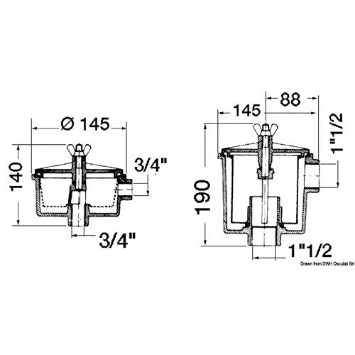 OSCULATI Filtro Acqua Utility 3/4