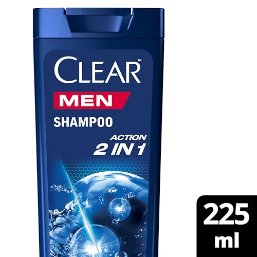 Clear Shampoo Action 2in1, Shampoo Antiforfora con Niacinamide ed Agenti Attivi Condizionanti, Shampoo Uomo Adatto per Uso Quotidiano, Fino a 100% Protezione dalla Forfora*, Formato 225ml
