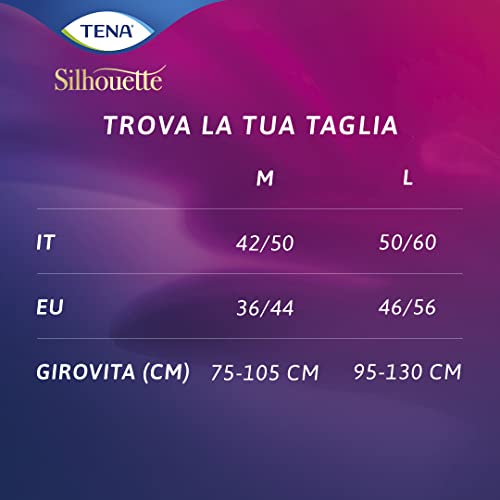 Tena Silhouette, Creme, Vita Alta, Taglia M, Assorbenza Plus, 9 Mutandine