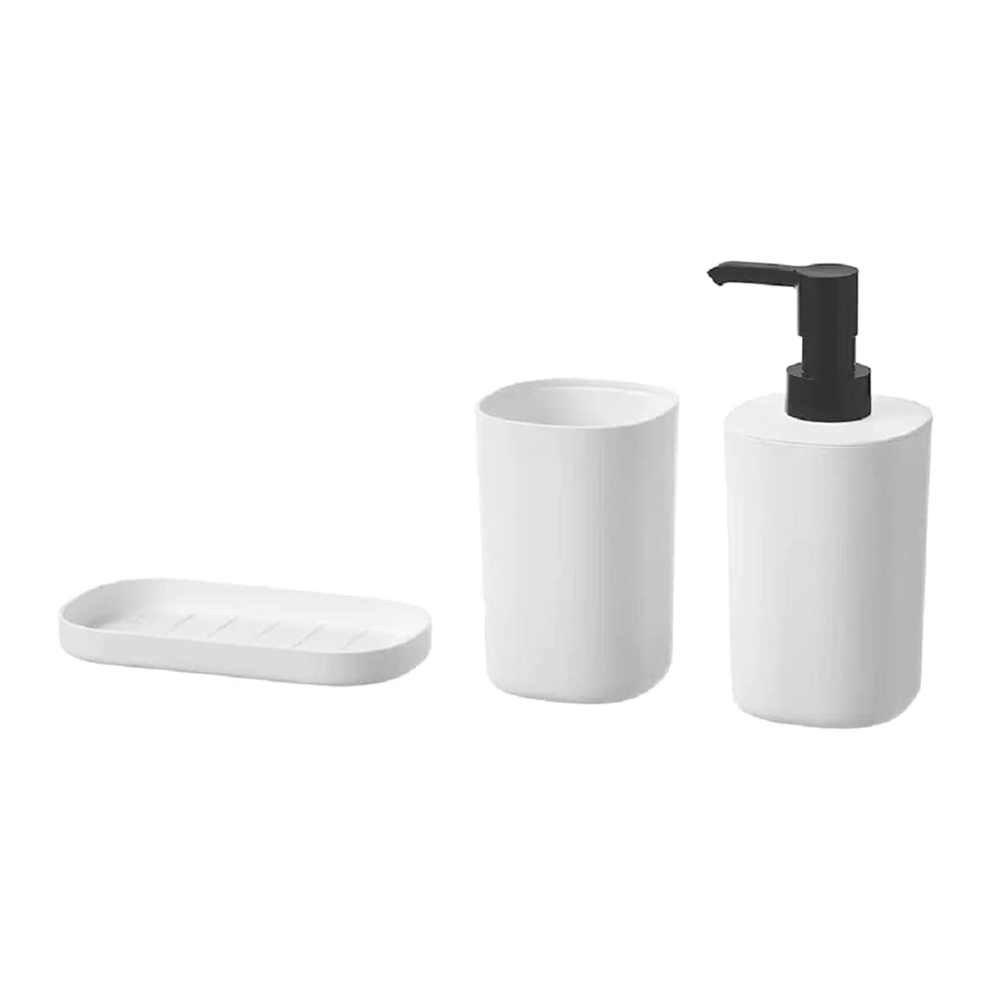 Ikea STORAVAN - Set da bagno 3 pezzi Accessori, bianco, piccolo