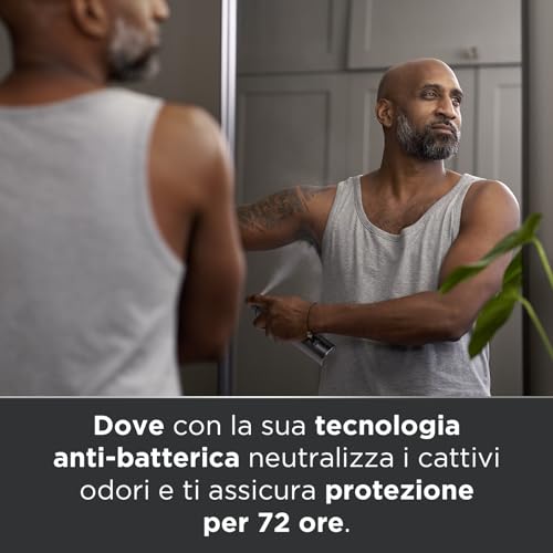 Dove Deodorante Dove Men + Care Sport Fresh Spray Advanced Care, Deodorante Uomo, con 1/4 Crema Idratante, Formula Idratante e Delicata sulla Pelle, Protezione Fino a 72 Ore, 150 ml