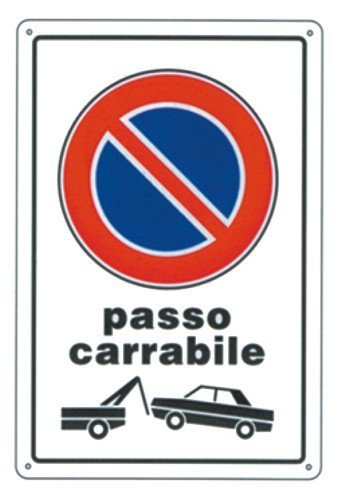 Cartello Plastica Passo Carrabile Cm 20X30 Edilizia Segnaletica Sicurezza