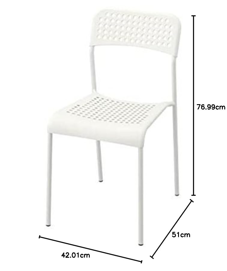 IKEA Adde - Sedia impilabile in plastica con telaio in acciaio