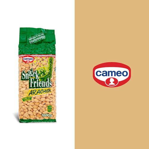 Cameo Snack Friends Arachidi Tostate e Salate, Arachidi Tostate e Salate Confezionate in Busta Sottovuoto per Mantenerne la Croccantezza, Senza Olio di Palma, Vegano, 1 Kg Complessivo