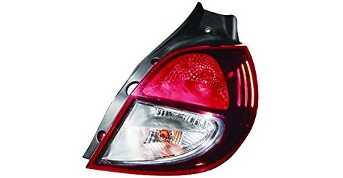 RICAMBIITALIA2017 - Fanale Posteriore Destro (Lato Passeggero) per Renault Clio 2009-2012, Rosso, Alogena, 12V, Policarbonato, Chiaro