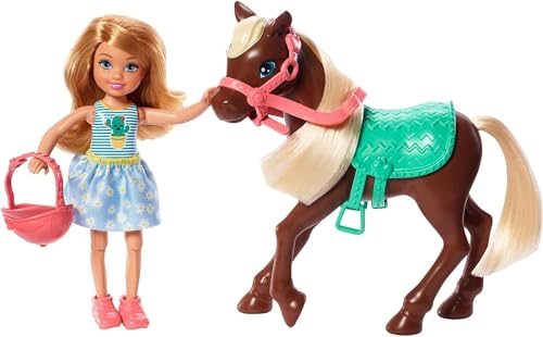 Barbie Bambola con Cavallo e Accessori, Giocattolo per Bambini 3+ Anni, FXH13