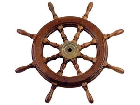RUOTA TIMONE IN MOGANO 42 CM
