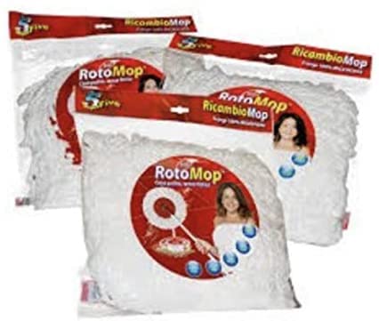 3 Panni rotondi di ricambio in microfibra per Rotomop Super Five