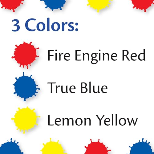 CRAYOLA - Mini Kids, 3 Tempere a Dita Lavabili, Bottigliette da 236 ml, Colori primari: blu, giallo, rosso, età 36 Mesi +, 81-1539